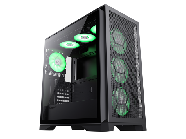 Gamemax Revolt ARGB Gaming Mid-Tower PC Case Tempered Glass, FanS Included  Supports Up to ATX