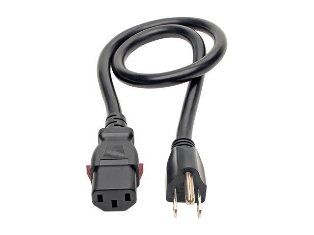 Tripp Lite Power Extension Cord 5-15P to Locking C13 M/F 14 AWG 15A 2ft (P007-L02)