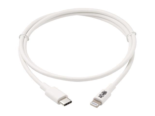 Tripp Lite Apple MFI Certified 10-Feet 3M Lightning to USB Cable Sync  Charge iPhone/iPod/iPad - White (M100-010-WH)