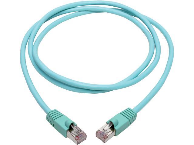 TRIPP LITE N262-006-AQ Cat6a 10G-Certified Snagless Shielded STP Ethernet Cable (RJ45 M/M) PoE Aqua 6 ft