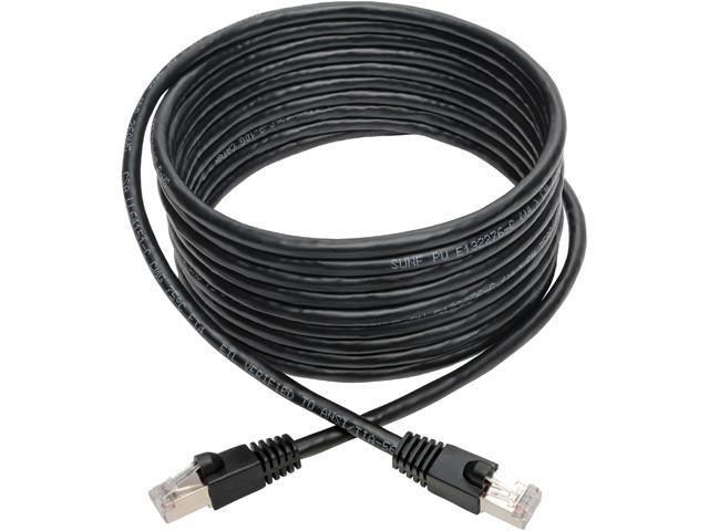 TRIPP LITE N262-012-BK Cat6a 10G-Certified Snagless Shielded STP Ethernet Cable (RJ45 M/M) PoE Black 12 ft