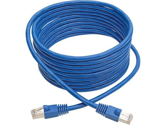 TRIPP LITE N262-015-BL Cat6a 10G-Certified Snagless Shielded STP Ethernet Cable (RJ45 M/M) PoE Blue 15 ft
