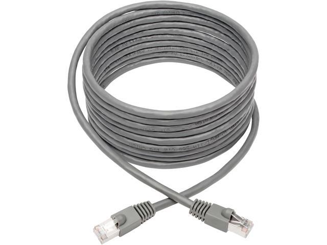 TRIPP LITE N262-025-GY 25 ft Cat6a 10G-Certified Snagless Shielded STP Ethernet Cable (RJ45 M/M) PoE Gray 25 ft