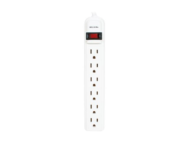 Belkin 6 Outlet Power Strip - 3 foot cord - White - F9P609-03