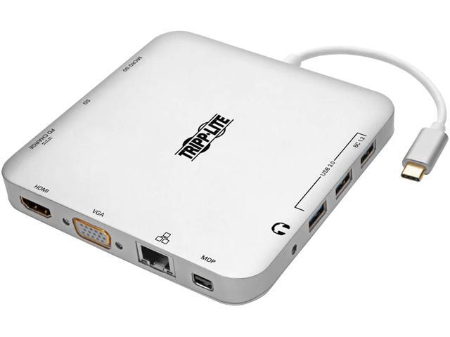 Tripp Lite USB C Docking Station w/ USB Hub mDP HDMI VGA GbE PD Charging 4K (U442-DOCK2-S)