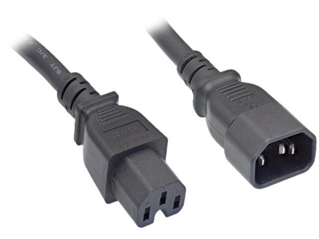 6ft 14 AWG 15A 250V Power Cord (IEC 320 C20 to IEC 320 C15), Black