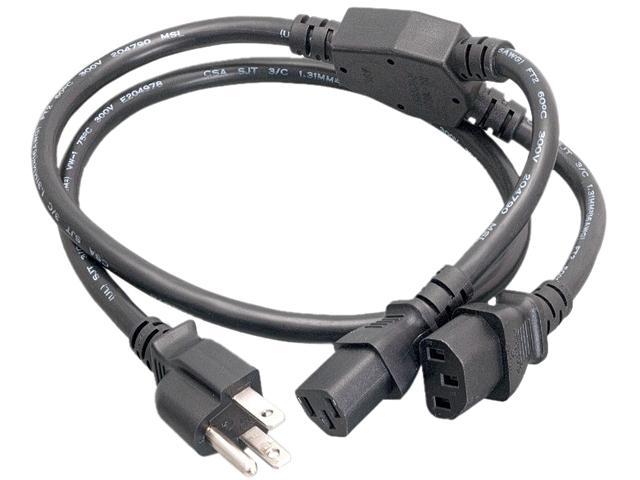IEC C14 to 2x IEC C19 Power Splitter Cable - SJT