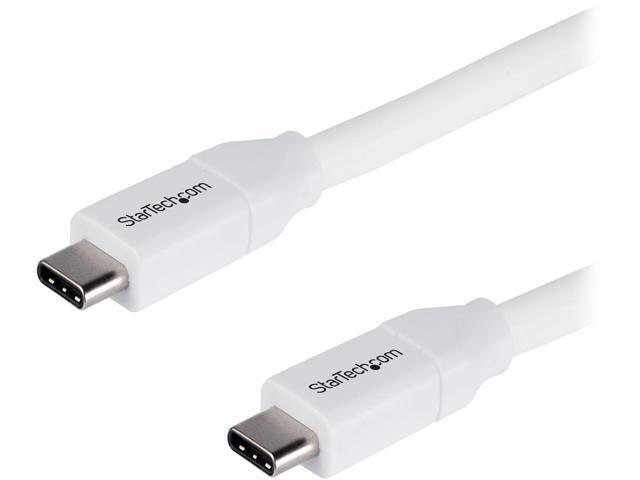 StarTechcom USB2C5C4MW USB C to USB C Cable - 13 ft / 4m - 5A PD - M/M - White - USB 20 - USB-IF Certified - USB Type C Cable - USB C Charging Cable