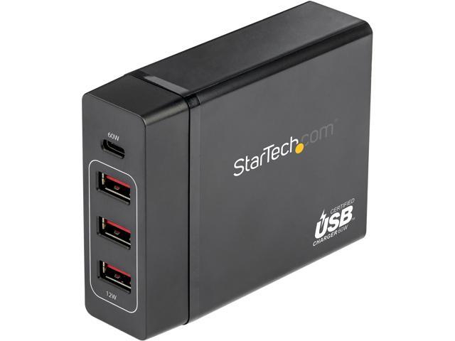 StarTechcom DCH1C3A 1 Port USB-C Desktop Charger with 60W Power Delivery - 1 x USB-C and 3 x USB-A Port Charging Station (DCH1C3A)