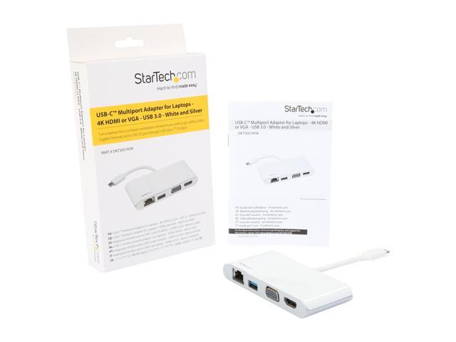 StarTech.com DKT30CHVW USB C Multiport Adapter - USB C to HDMI / USB A / VGA / Gigabit Ethernet - USB Type C Hub - USB C Adapter