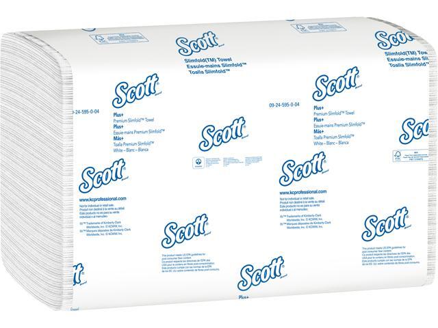Scott Control Hand Towels Slimfold (04442) with Fast-Drying Absorbency Pockets White 90 Towels / Clip 24 Packs / Case