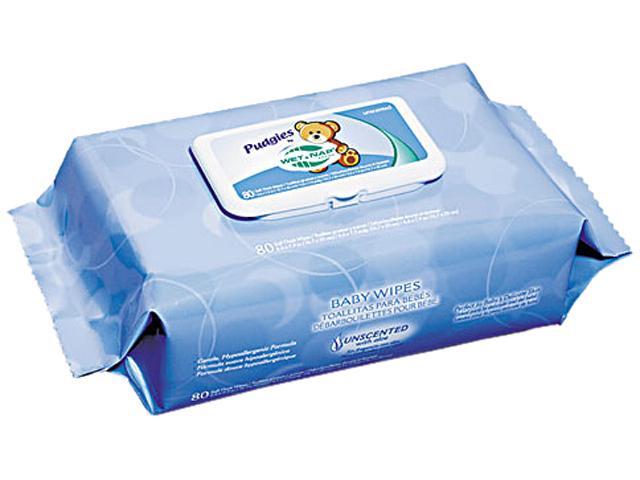 Unscented Pudgies Baby Wipes 6 1/2 x 9 White