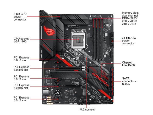 NeweggBusiness - ASUS ROG STRIX B460-H GAMING LGA 1200 Intel B460 SATA  6Gb/s ATX Intel Motherboard