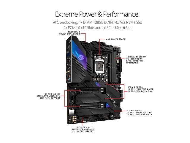 ROG Strix Z590-E Gaming WiFi 6E LGA 1200(Intel® 11th/10th Gen) ATX Gaming  Motherboard (PCIe 4.0, 14+2 Power Stages, DDR4 5333+, Dual Intel® 2.5 Gb