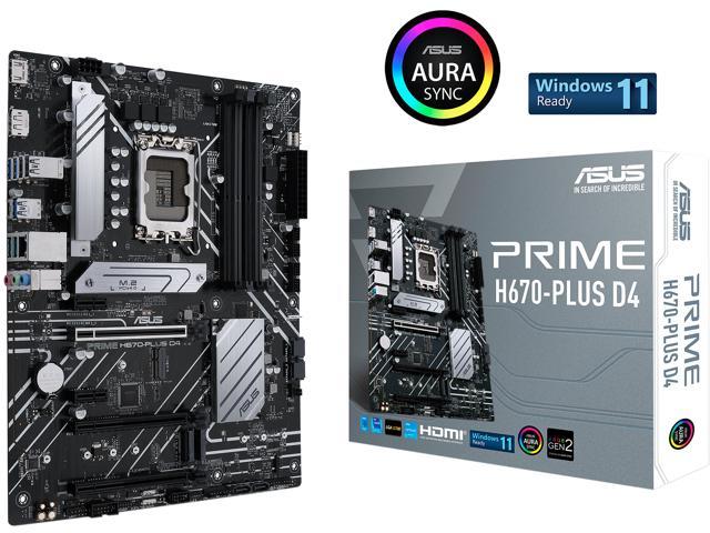 NeweggBusiness - ASUS PRIME H670-PLUS D4 LGA 1700 (Intel 12th u0026 13th Gen) ATX  Motherboard (PCIe 4.0