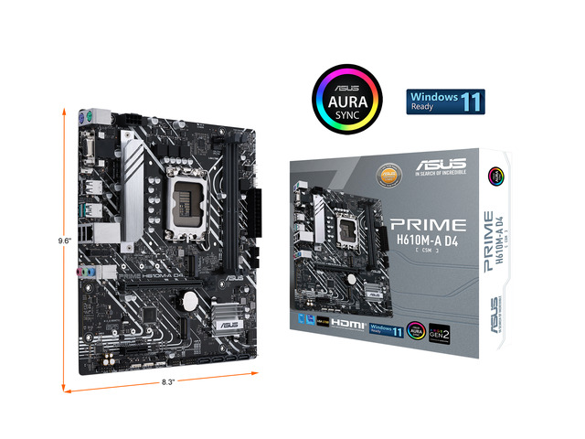 NeweggBusiness - ASUS PRIME H610M-A D4-CSM LGA 1700 (Intel 12th