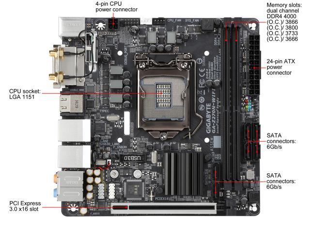 NeweggBusiness - GIGABYTE GA-Z270N-WIFI (rev. 1.0) LGA 1151 Intel