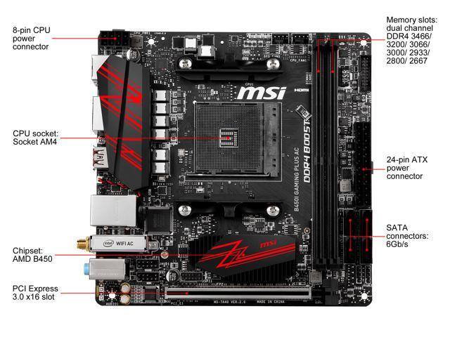 NeweggBusiness - MSI PERFORMANCE GAMING B450I GAMING PLUS AC AM4 