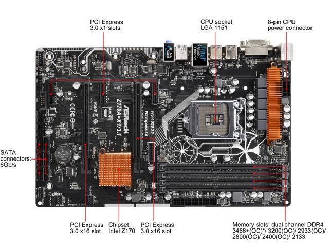 Paine Gillic sour resource NeweggBusiness - ASRock Z170A-X1/3.1 LGA 1151 Intel Z170 SATA 6Gb/s USB 3.1  ATX Intel Motherboard