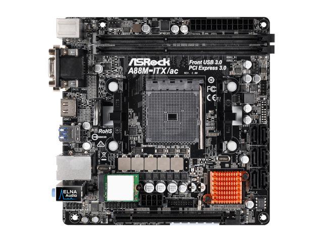Ydmyghed brugervejledning Fodgænger NeweggBusiness - ASRock A88M-ITX/ac R2.0 FM2+ / FM2 AMD A88X (Bolton D4)  SATA 6Gb/s USB 3.0 HDMI Mini ITX Motherboards - AMD