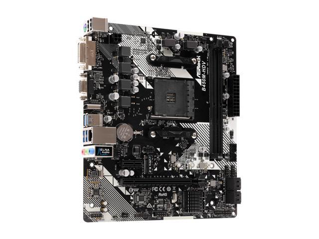 NeweggBusiness - ASRock B450M-HDV R4.0 AM4 AMD Promontory B450