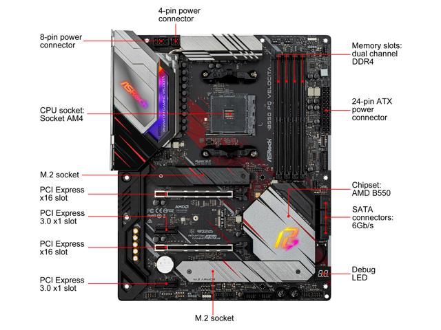 NeweggBusiness - ASRock Phantom Gaming B550 PG VELOCITA AM4 AMD