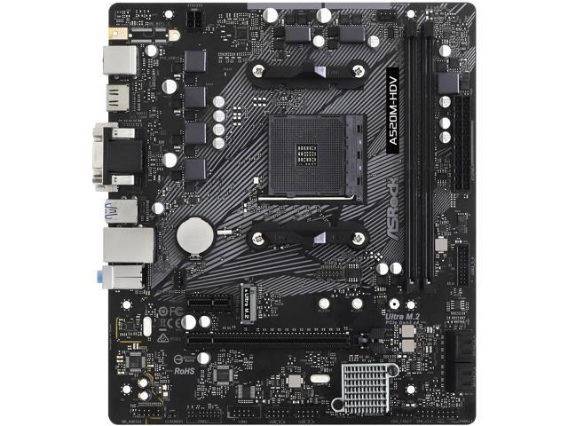 NeweggBusiness ASRock A520M HDV AM4 AMD A520 SATA 6Gb s Micro