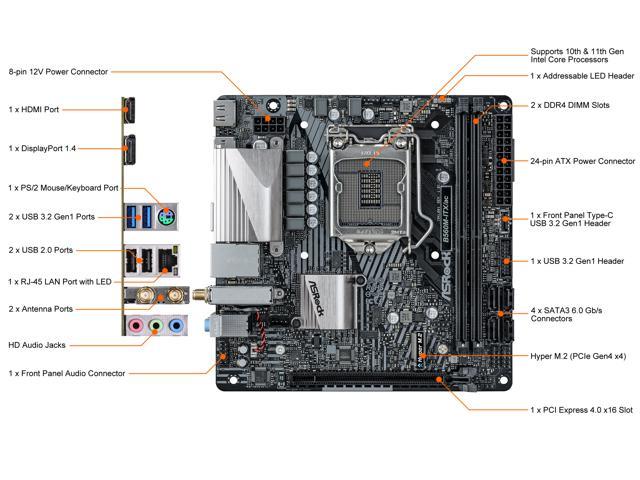 NeweggBusiness - ASRock B560M-ITX/AC LGA 1200 Intel B560 SATA 6Gb 