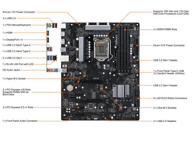 NeweggBusiness - ASRock H570 Phantom Gaming 4 LGA 1200 Intel H570