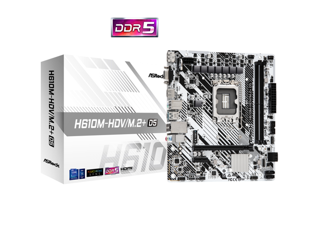 NeweggBusiness - ASRock H610M-HDV/M.2+ D5 LGA 1700 Micro ATX DDR5