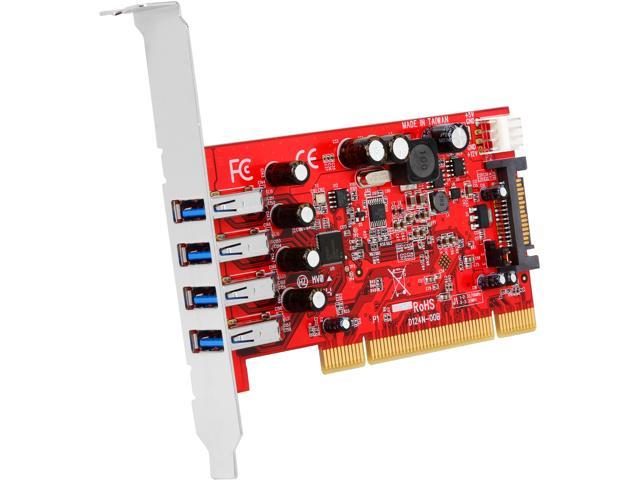 NeweggBusiness StarTech.com 4 Port PCI SuperSpeed USB 3.0 Adapter Card with SATA / SP4 Model PCIUSB3S4