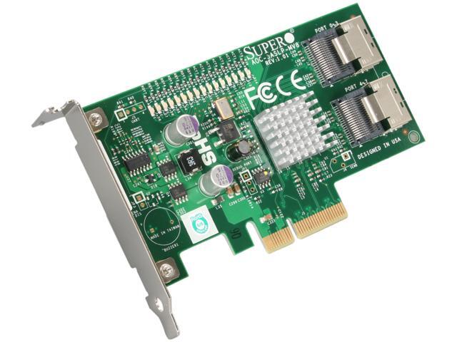 Supermicro AOC-SASLP-MV8 8ポート SAS/SATA アドオンカードソフトウェアRAID対応 PCI-Express X4 Supermicro AOC-SASLP-MV8 REV 1.01 6G PCI-E 8-Port SAS⁄SATA 8087 RAID  Controller