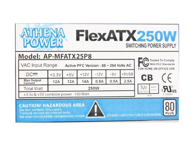 NeweggBusiness - Athena Power AP-MFATX25P8 20+4Pin 250W Single 80