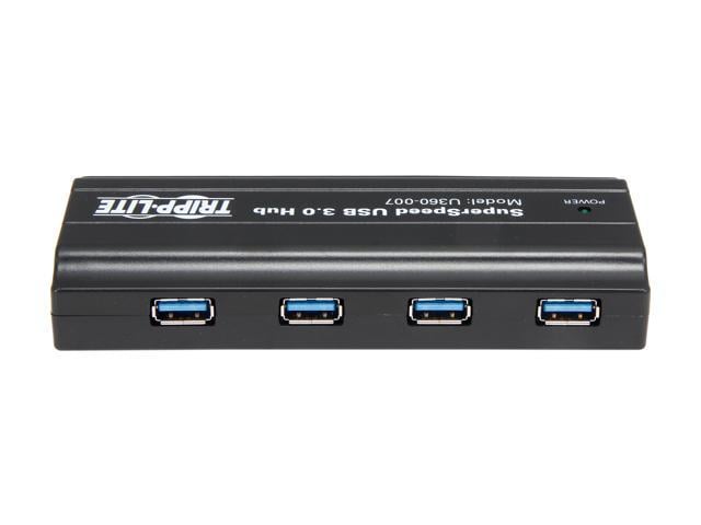 Tripp Lite 4-Port Portable Slim USB 3.0 Superspeed Hub w/ Built In Cable -  hub - 4 ports - U360-004-SLIM - USB Hubs 