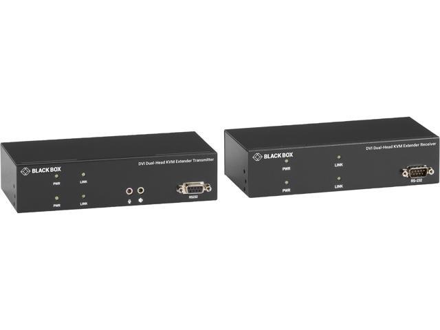 Black Box KVX Series KVXLCF-200 KVM Extender over Fiber - Dual-Head DVI-I USB 20 Serial Audio Local Video