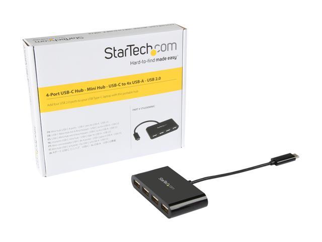 StarTech.com 4-Port USB-C Hub - USB-C to 4x USB-A Hub Adapter - Mini USB  2.0 Hub - Bus-powered USB Type-C Port Expander (ST4200MINIC)