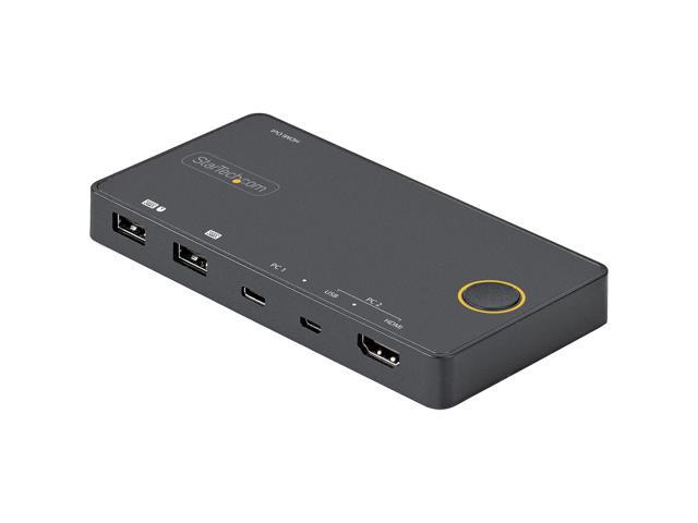  USB Type C KVM Switch 4K@60Hz, 2-Port Type C to HDMI Switcher  for 2 USB-C Port Laptops Share 1 HDMI Monitor and USB Devices, with Wired  Remote and USB-C Cable 
