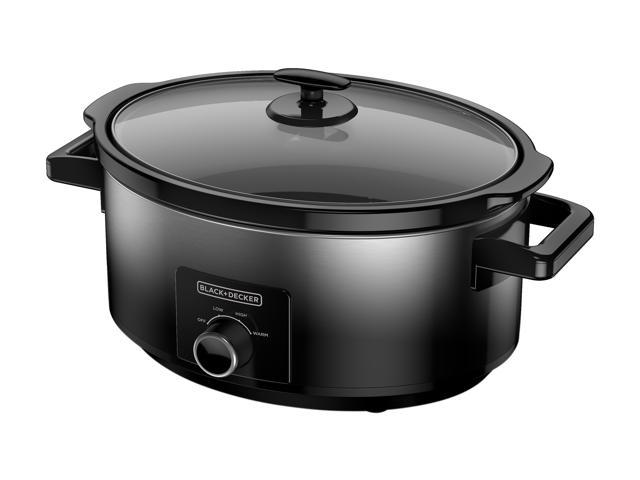 NeweggBusiness - Black & Decker SC5007D Slow Cooker Silver, Black