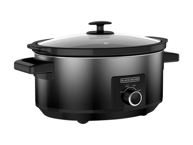 NeweggBusiness - Black & Decker SC5007D Slow Cooker Silver, Black