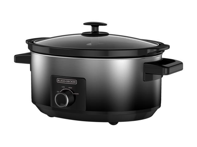 NeweggBusiness - Black & Decker SC5007D Slow Cooker Silver, Black