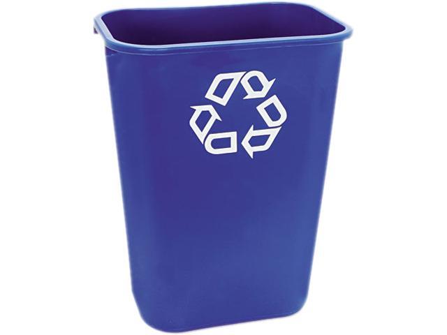 Large Deskside Recycle Container w/Symbol Rectangular Plastic 4125qt Blue
