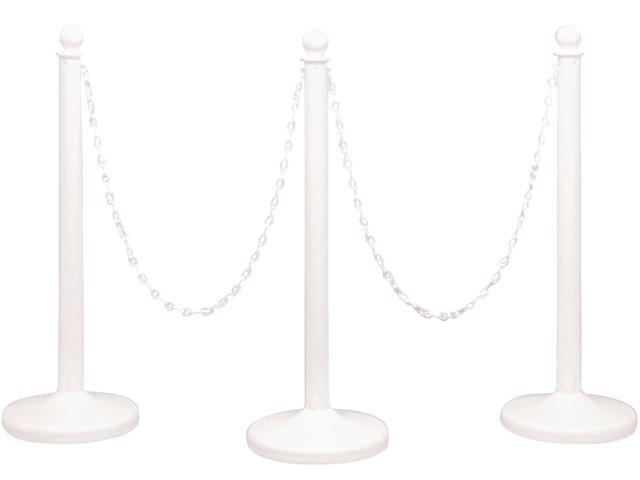 Tatco Plastic Stanchions and Chains - White Plastic 39 Tatco Plastic Stanchions and Chains - White Plastic 39