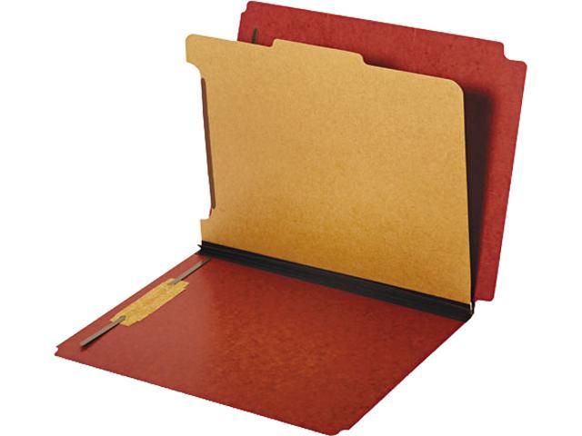 Globe-Weis 24855 Dual Tab Classification Folder, 2 Sections, Top-End Tab, Letter, Kraft, 10-BX