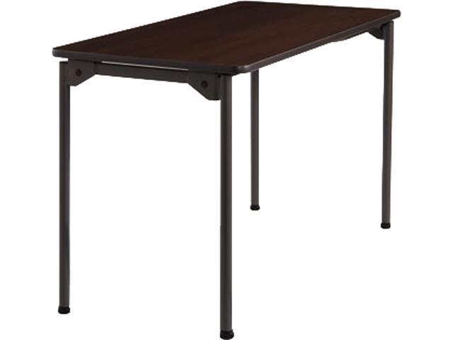 Maxx Legroom Rectangular Folding Table 48w x 24d x 29-1/2h Walnut/Charcoal