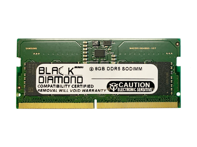 NeweggBusiness - Black Diamond 8GB DDR5 5200 SODIMM Memory 262-Pin