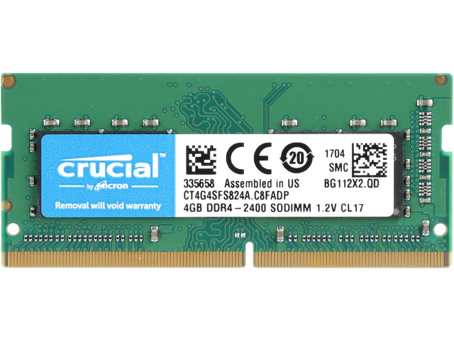 NeweggBusiness - Crucial 4GB Single DDR4 2400 (PC4 19200) 260-Pin