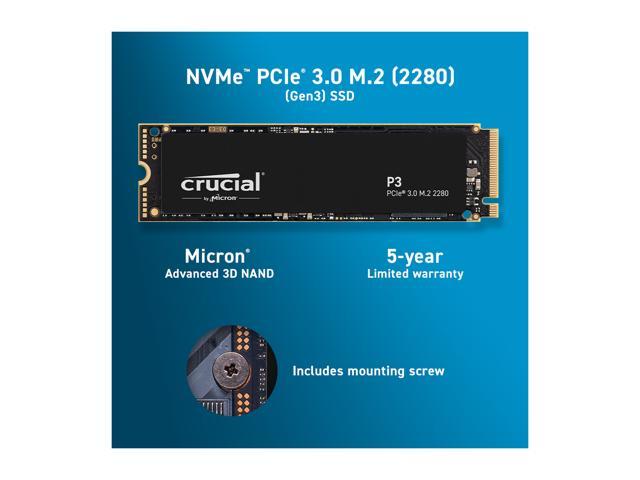 Crucial P3 500GB 1TB 2TB 4TB PCIe 3.0x4 3D NAND NVMe M.2 2280 SSD
