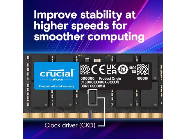 NeweggBusiness - Crucial 64GB (2 x 32GB) 262-Pin DDR5 CSODIMM DDR5