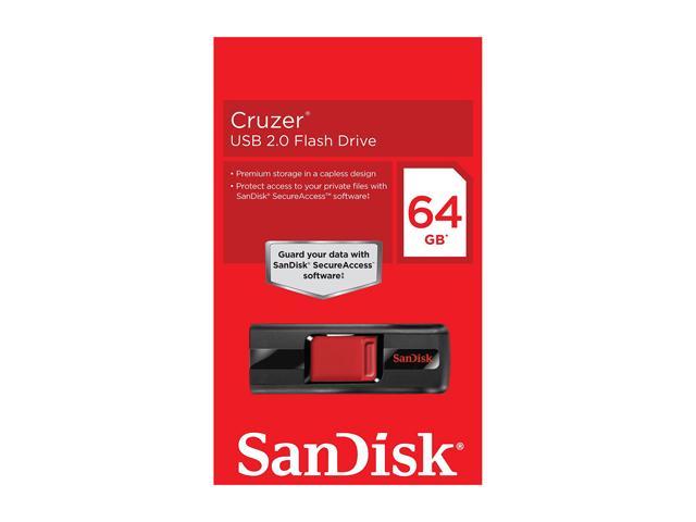 SanDisk 64GB Cruzer USB 2.0 Flash Drive - SDCZ36-064G-B35, black