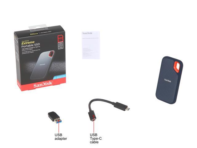 NeweggBusiness - Box: SanDisk 500GB Extreme Portable External SSD - to 550 MB/s USB-C, 3.1 - SDSSDE60-500G-G25